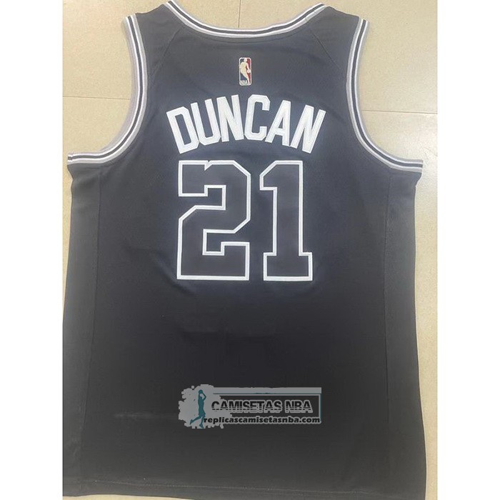 Camiseta San Antonio Spurs Tim Duncan NO 21 Statement 2022-23 Negro